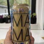 Mama, leopard glass can, coffee, tumbler