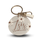 Daisies Keychain Sealed with Resin